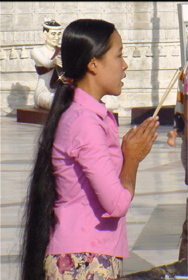 Prayer at Shwedagon Temple- Click For Full-Size Photo