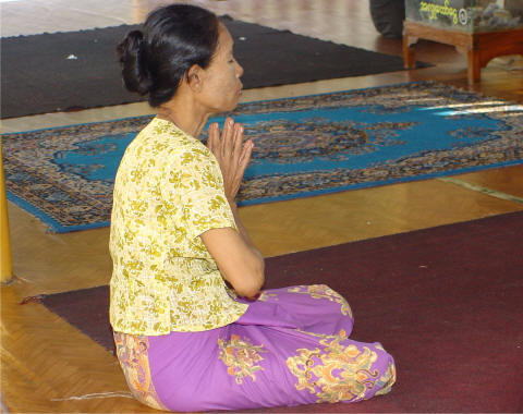 Prayer at Shwedagon Temple- Click For Full-Size Photo