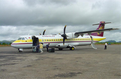 Air Mandalay ATR-71 aircraft at Heho landing strip - CLICK FOR FULL-SIZE PHOTO