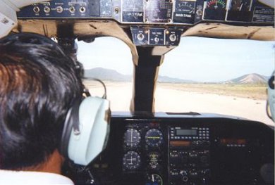 Dirt strip landing on Busoanga Island