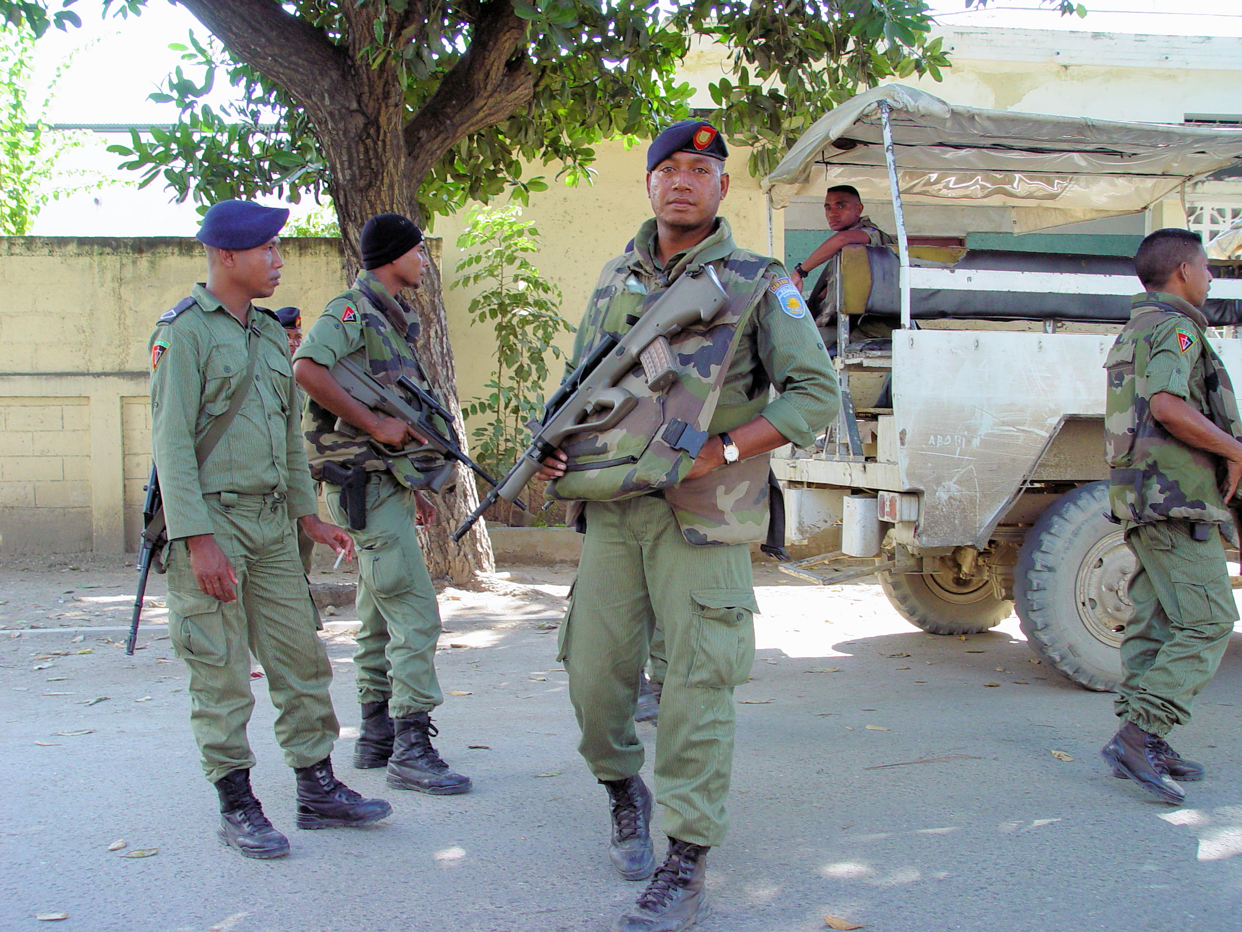 CLICK HERE - Soldiers in downtown Dili street